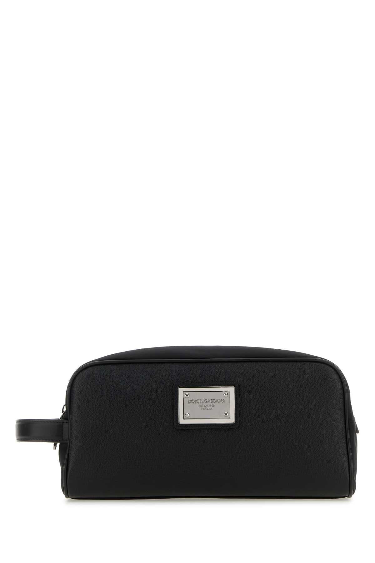 Dolce & Gabbana Men Black Nylon And Leather Beauty Case - 1