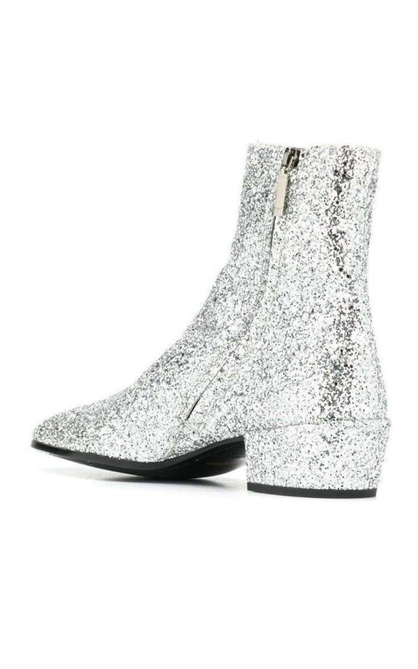 SIlver Glittler Ankle Boots - 5