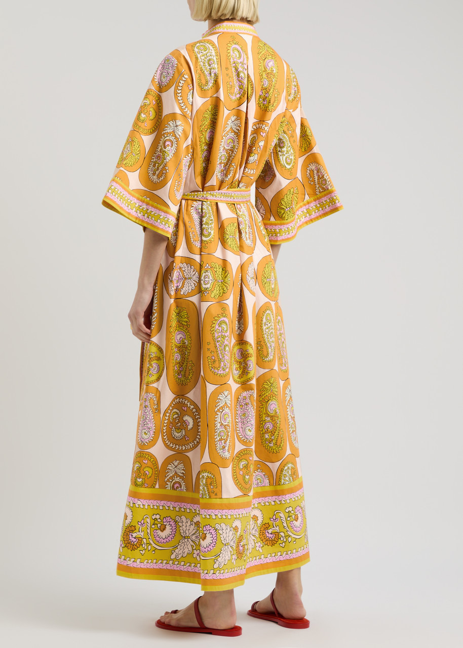 Alemais Diana Printed Belted Cotton Midi Dress - 3