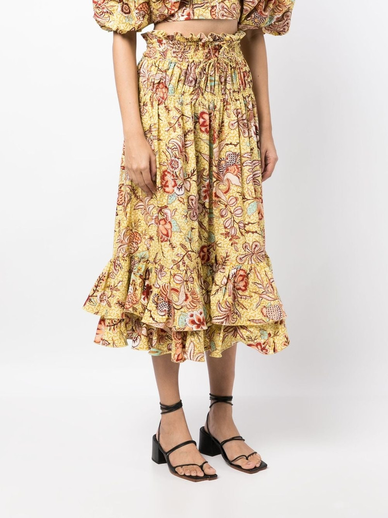 Acacia Calla Lily-print midi skirt 3
