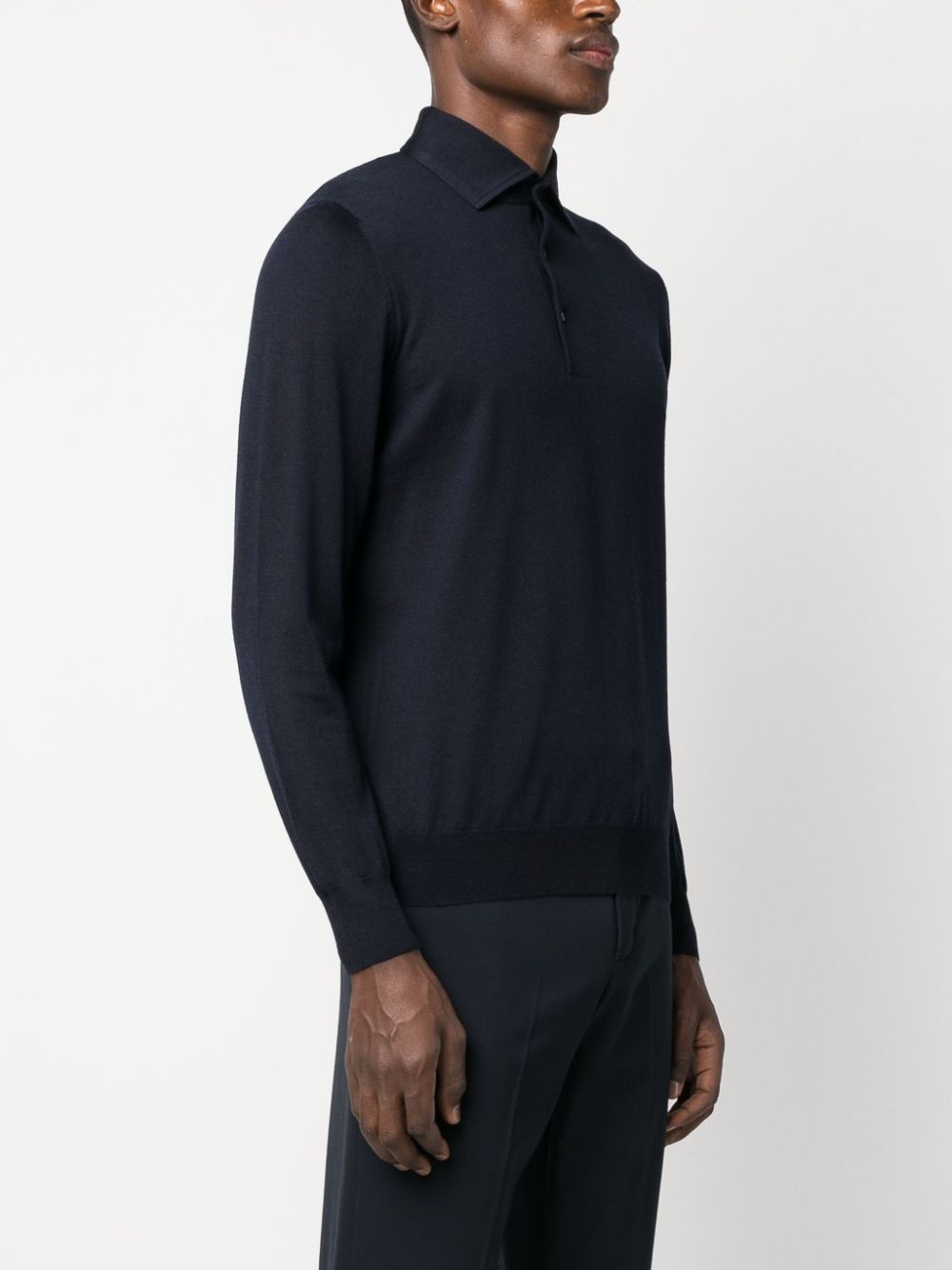 fine-knit wool polo shirt - 3