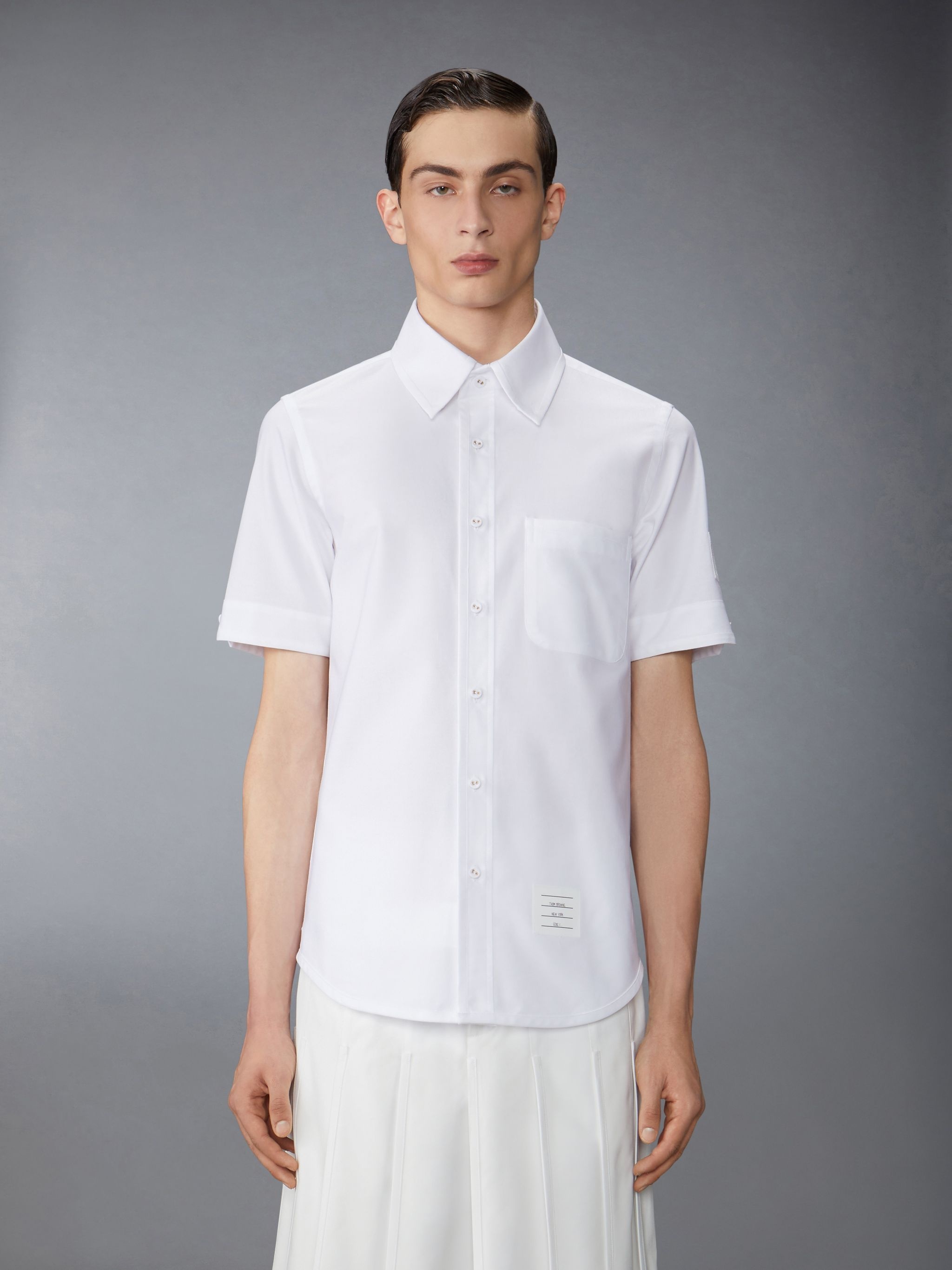 logo-patch cotton shirt - 2