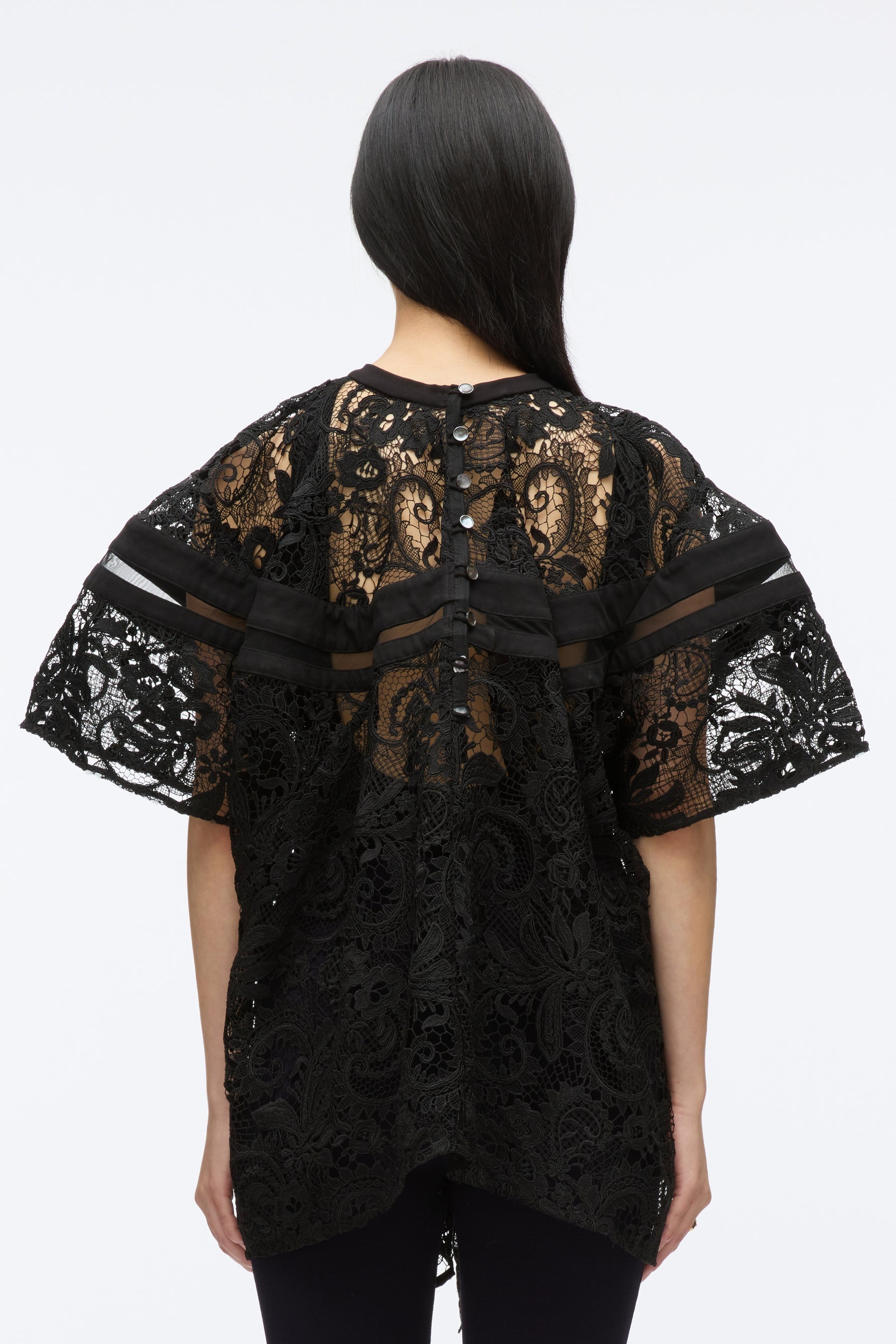 Embroidered Lace Hankerchief Top - 5