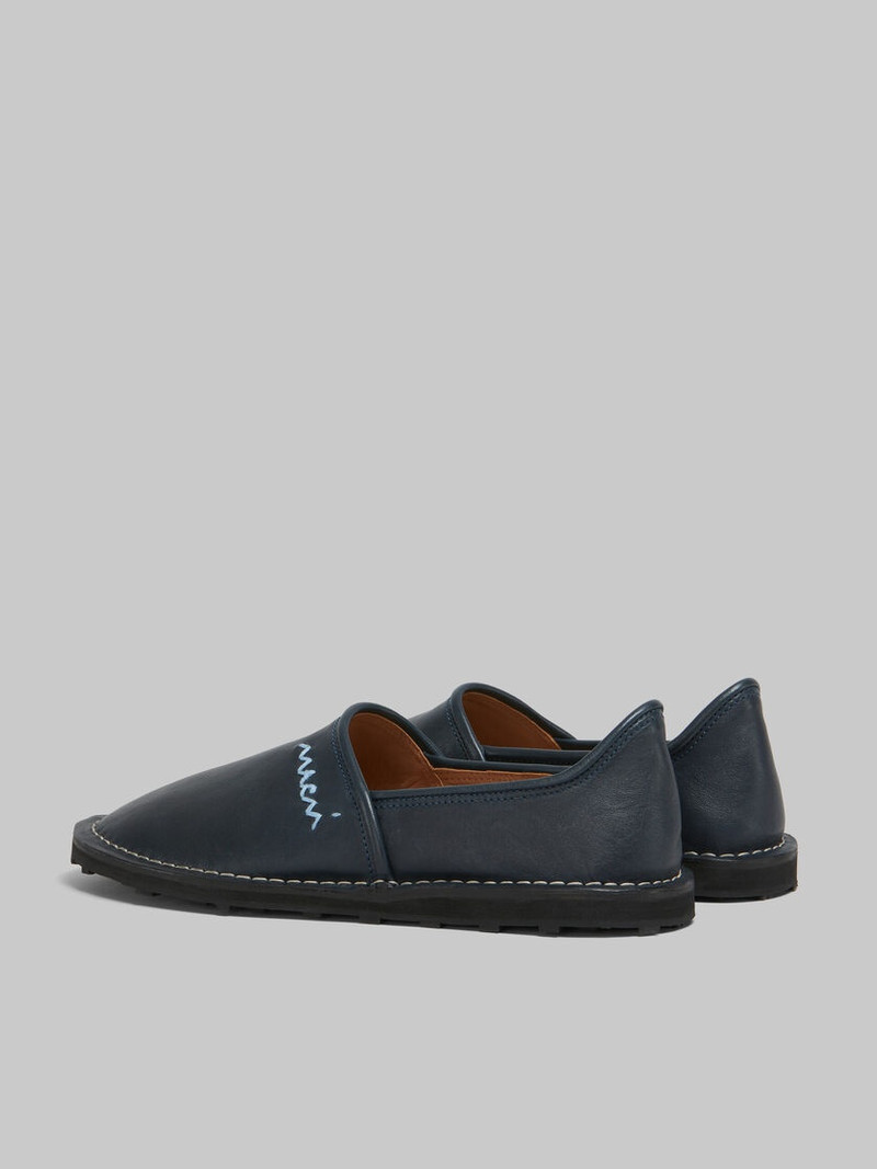 Marni BLUE LEATHER SLIP-ON LOAFER WITH MARNI SYMBOL outlook