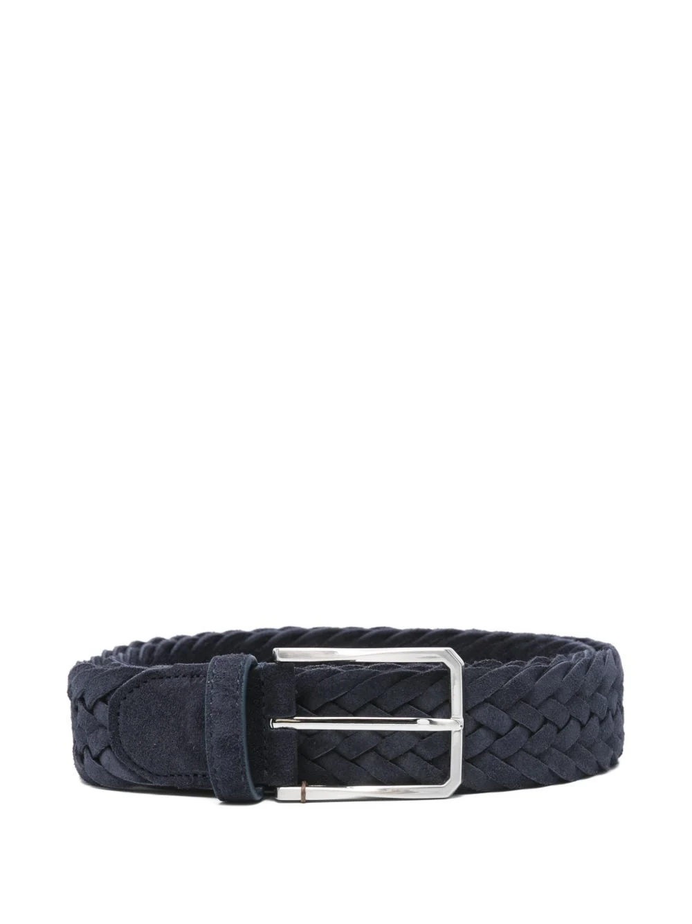 braided leather belt - 1