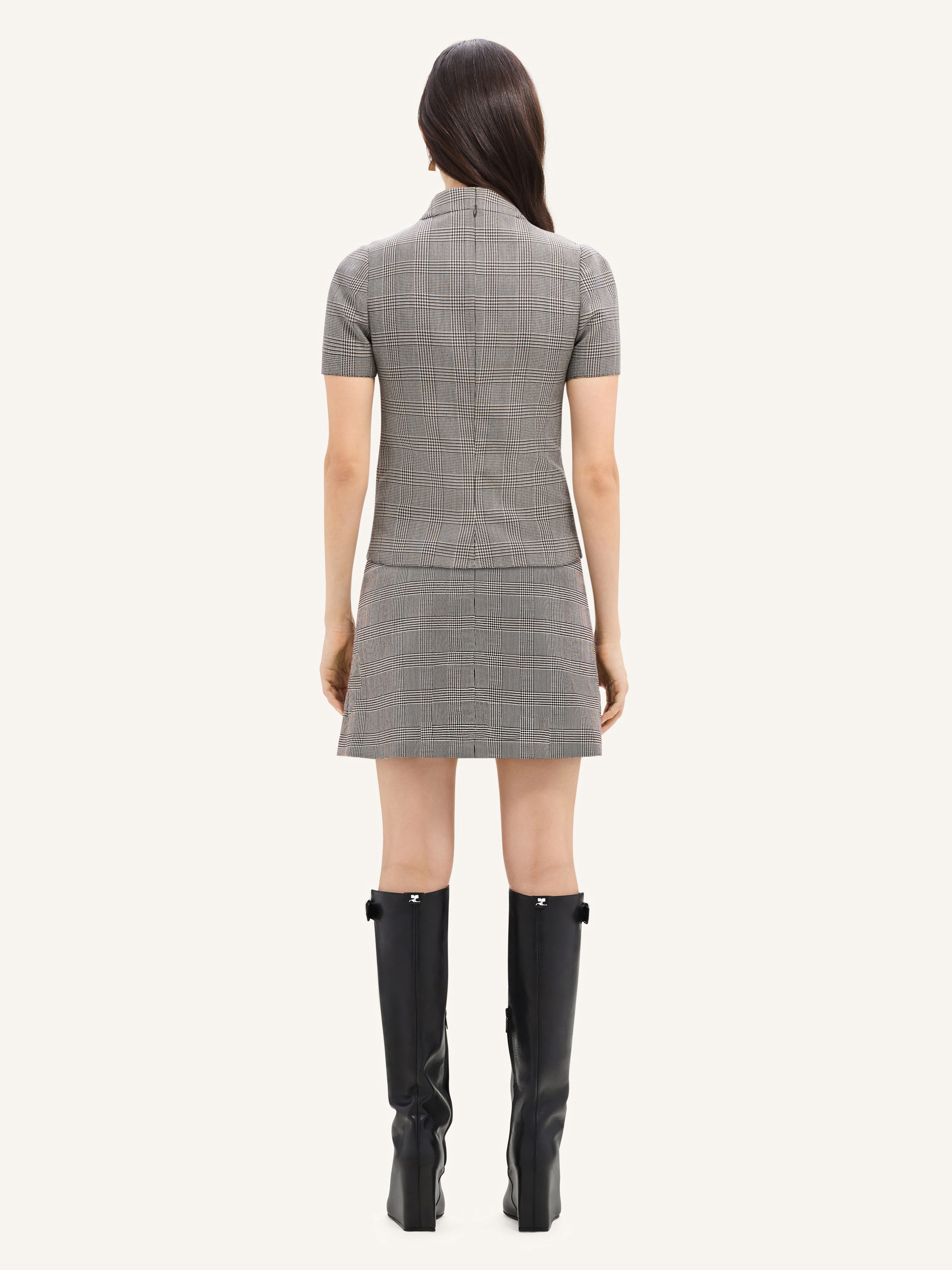 TAILORED PRINCE OF WALES MINI SKIRT - 4