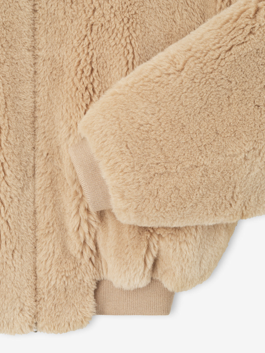 Alpaca Hooded Bomber Jacket - 4