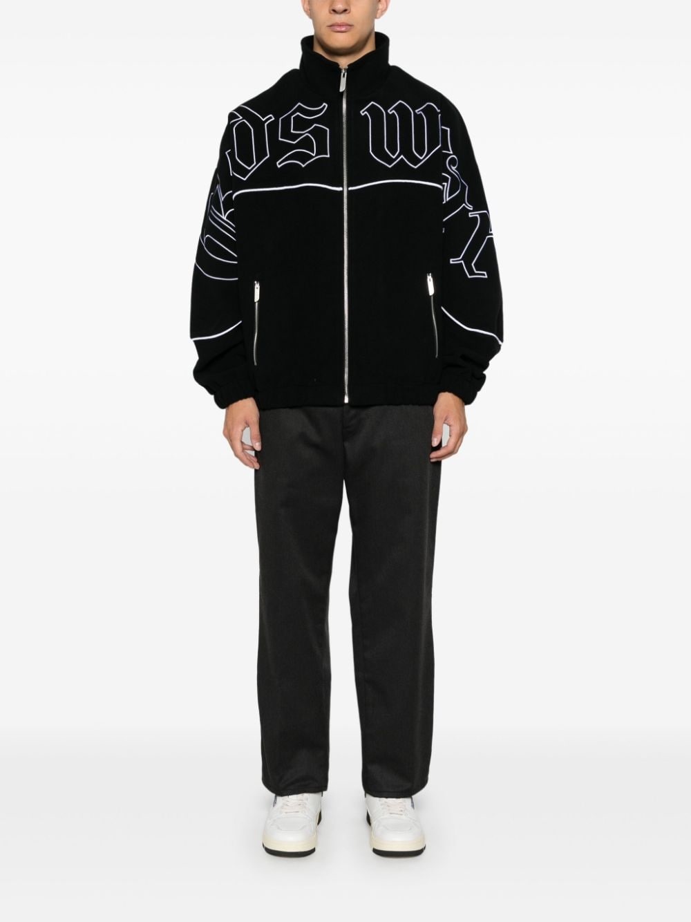 embroidered-logo jacket - 2