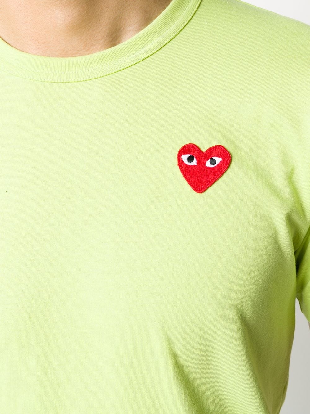 heart embroidered round neck T-shirt - 5