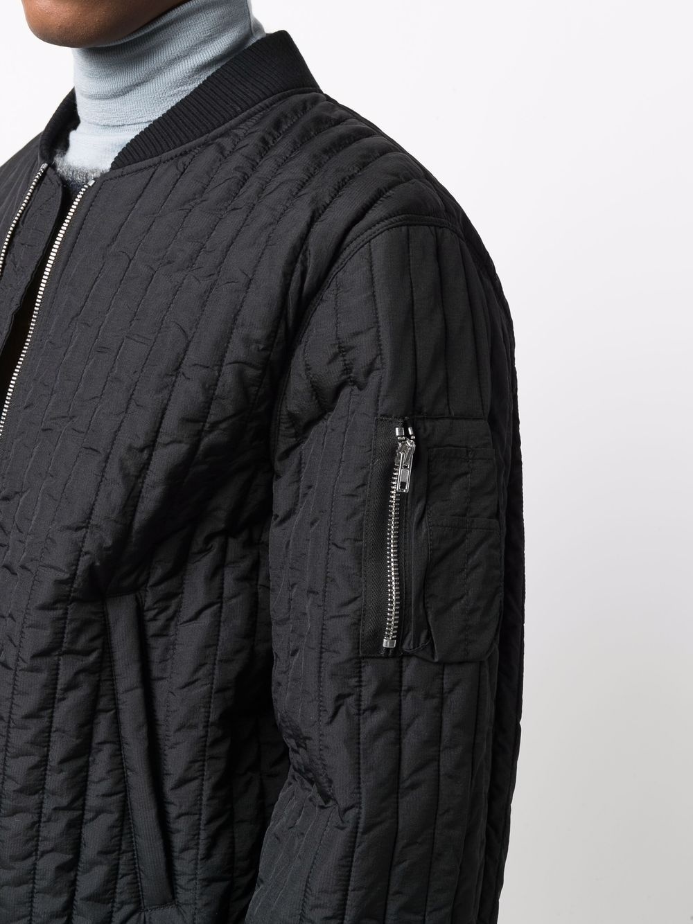 quilted zip-up bomber jacket - 6