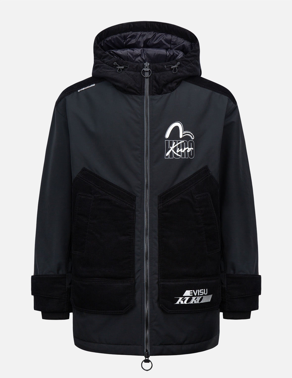 Mixed Fabric Padded Parka - 7