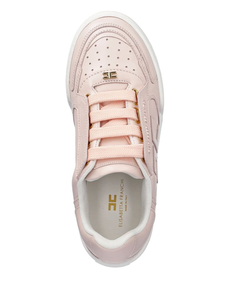 logo-plaque leather trainers 3