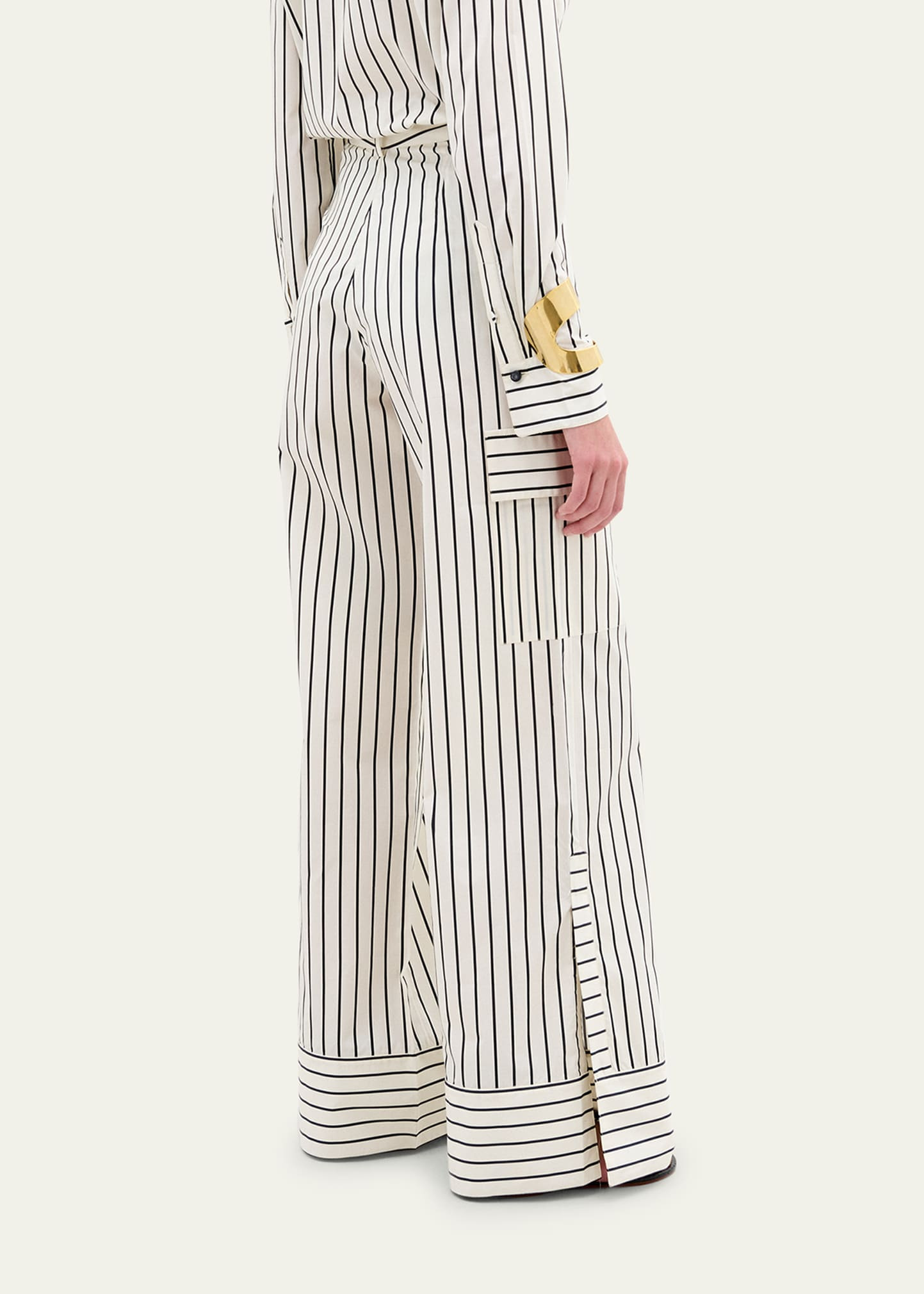 Falak Striped Wide Leg Cargo Pants - 3