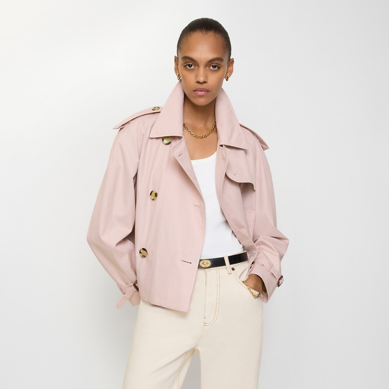 Burberry Cropped Tropical Gabardine Trench Jacket outlook