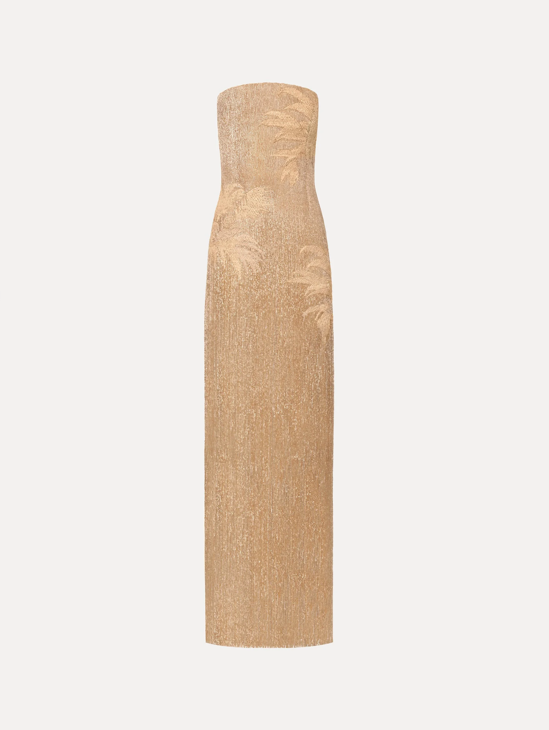 PALM TREE RAFFIA FRINGE GOWN - 1