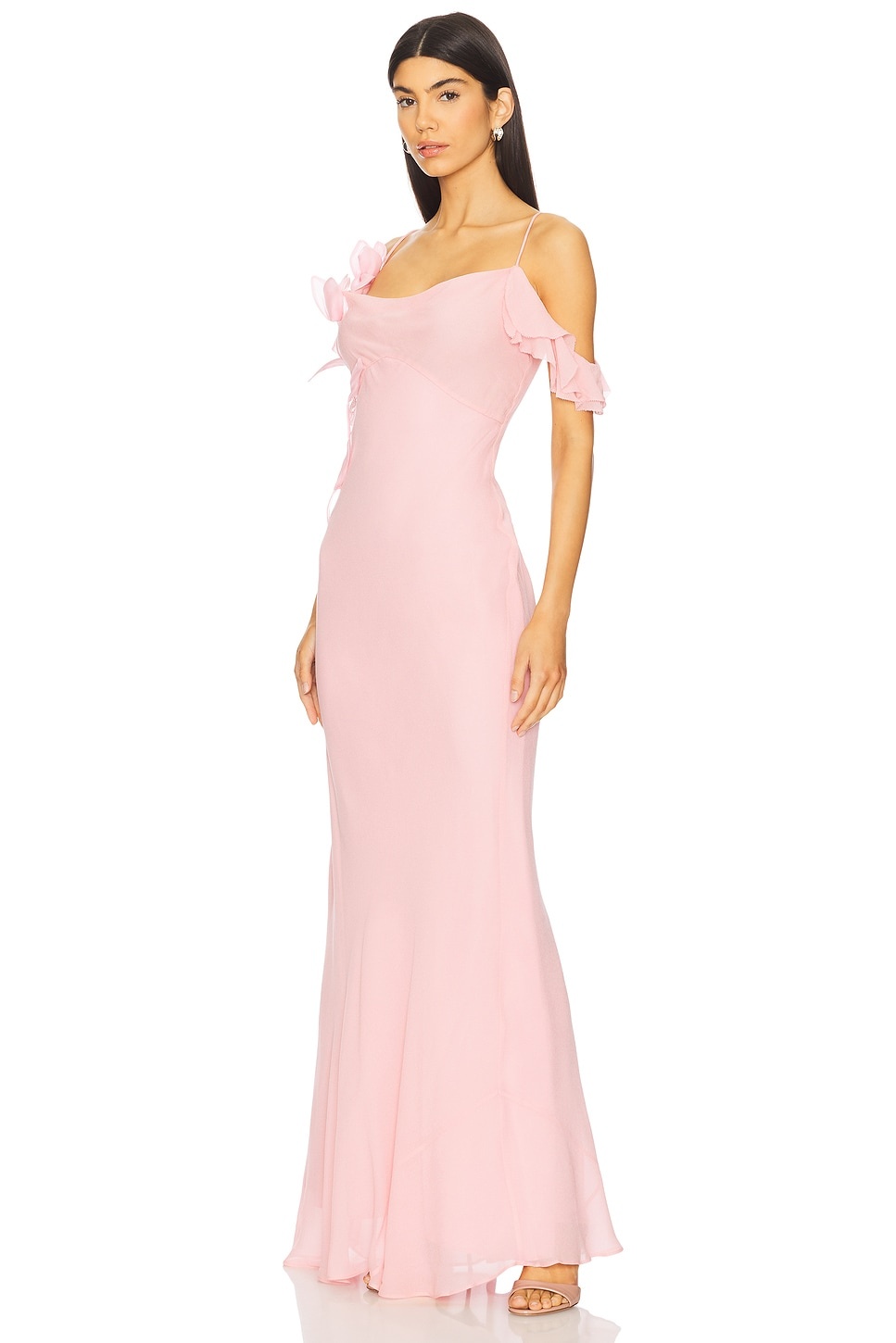 Georgette Flower Maxi Dress - 3