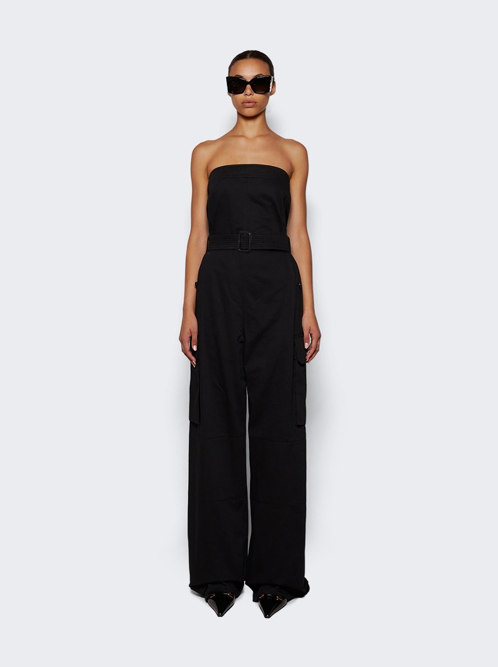 Cassandre Strapless Cotton Jumpsuit Black - 3