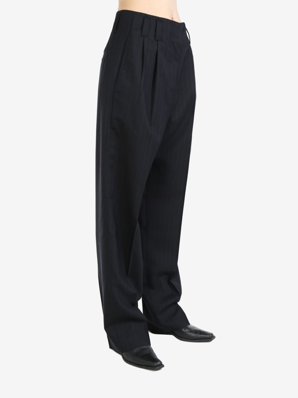 pinstriped tapered tailored trousers - 4