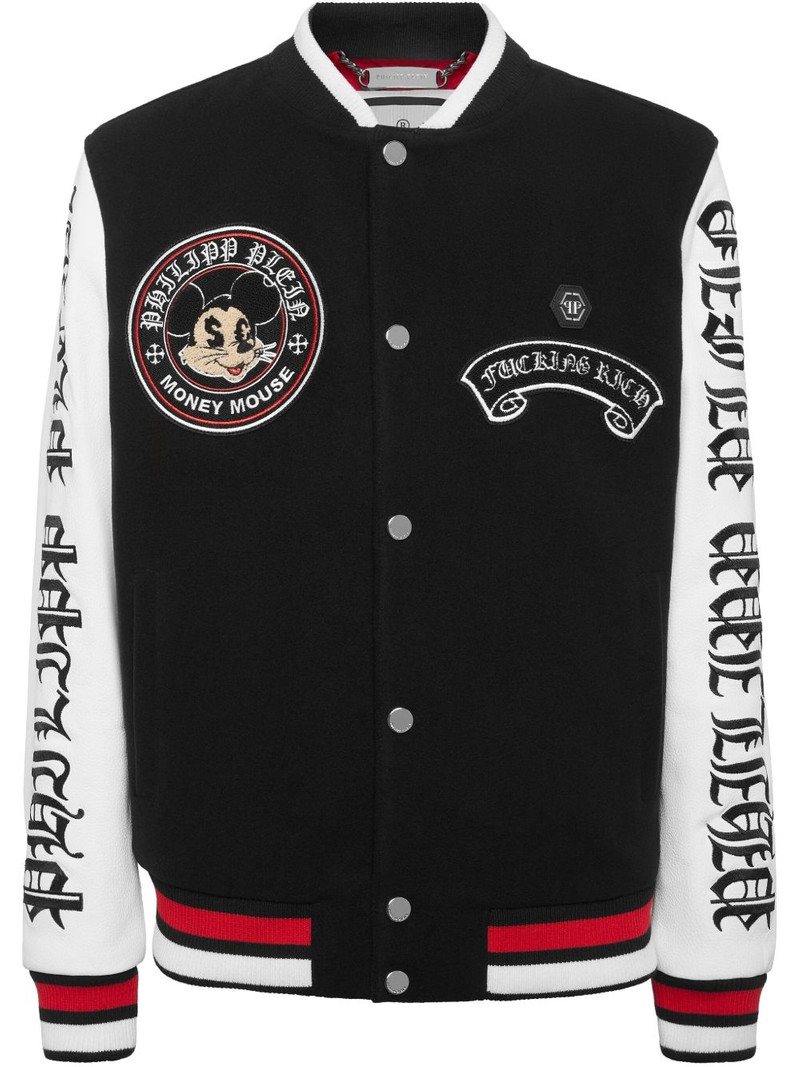 Money Mouse-emblem varsity 재킷 1