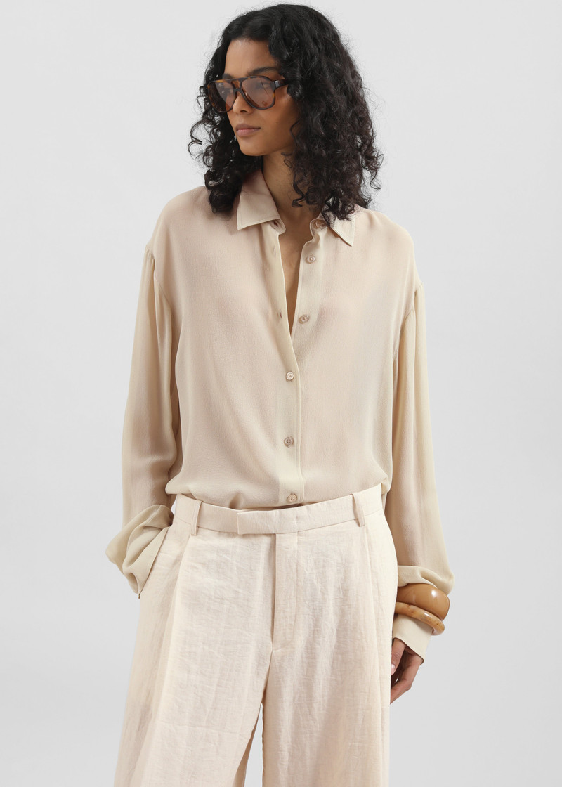 Peri Silk Georgette Shirt - Beige 4