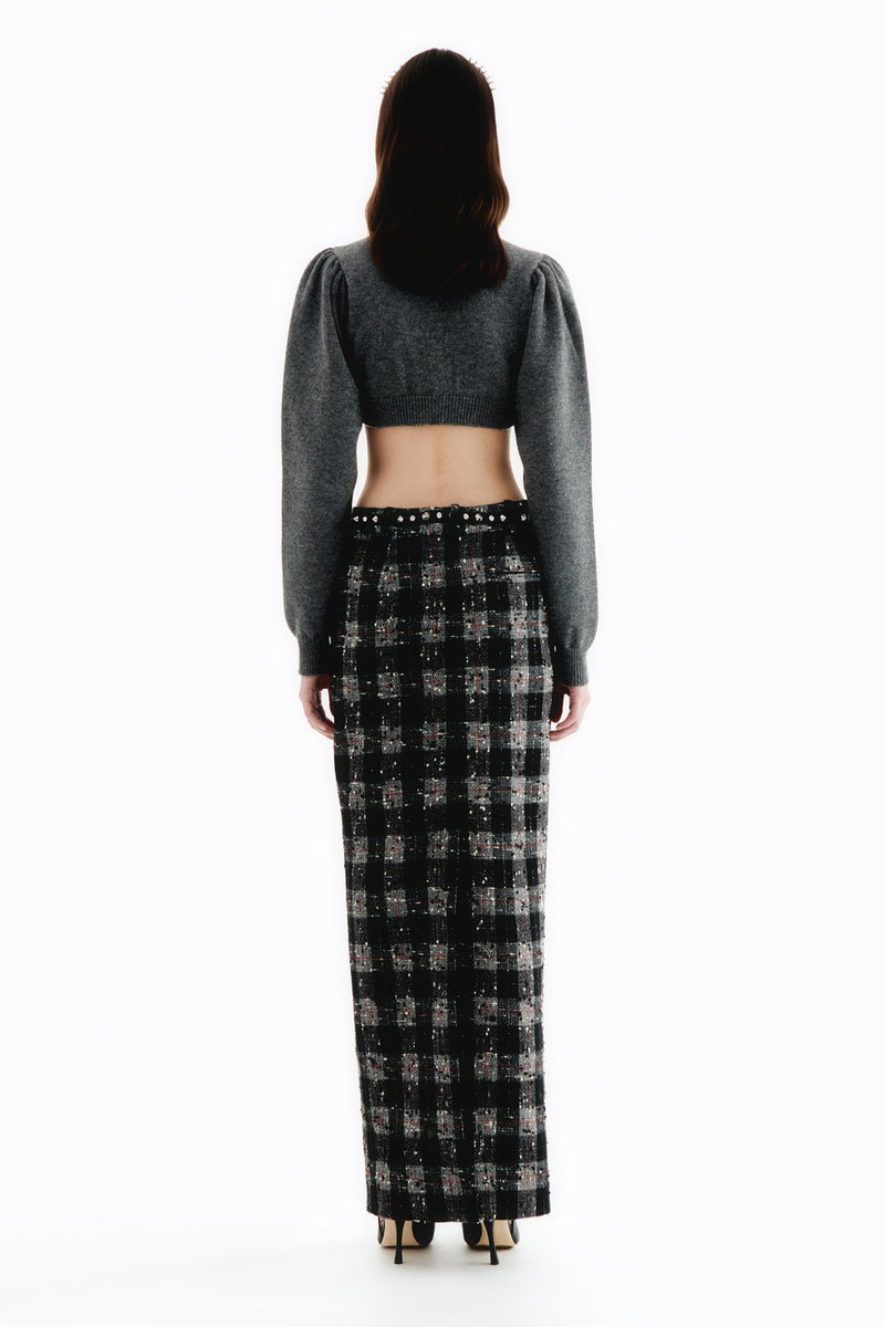 CHECKED LUREX WOOL LONG SKIRT 4