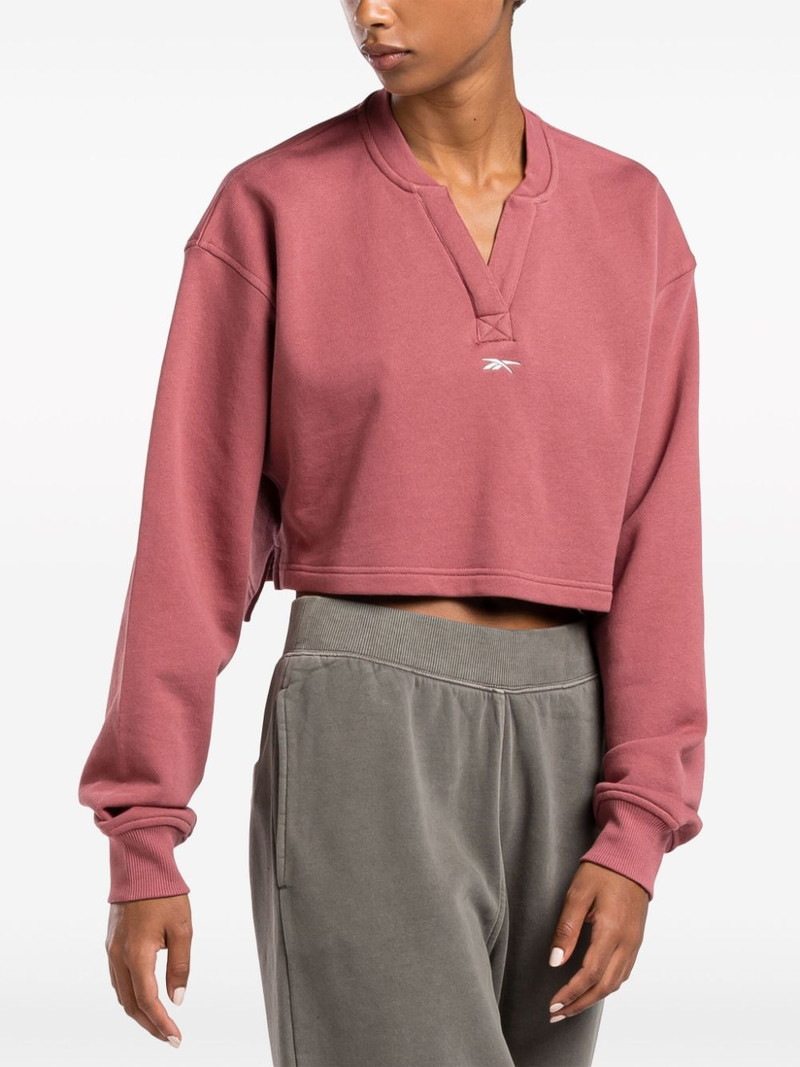 logo-embroidery cropped sweatshirt 3