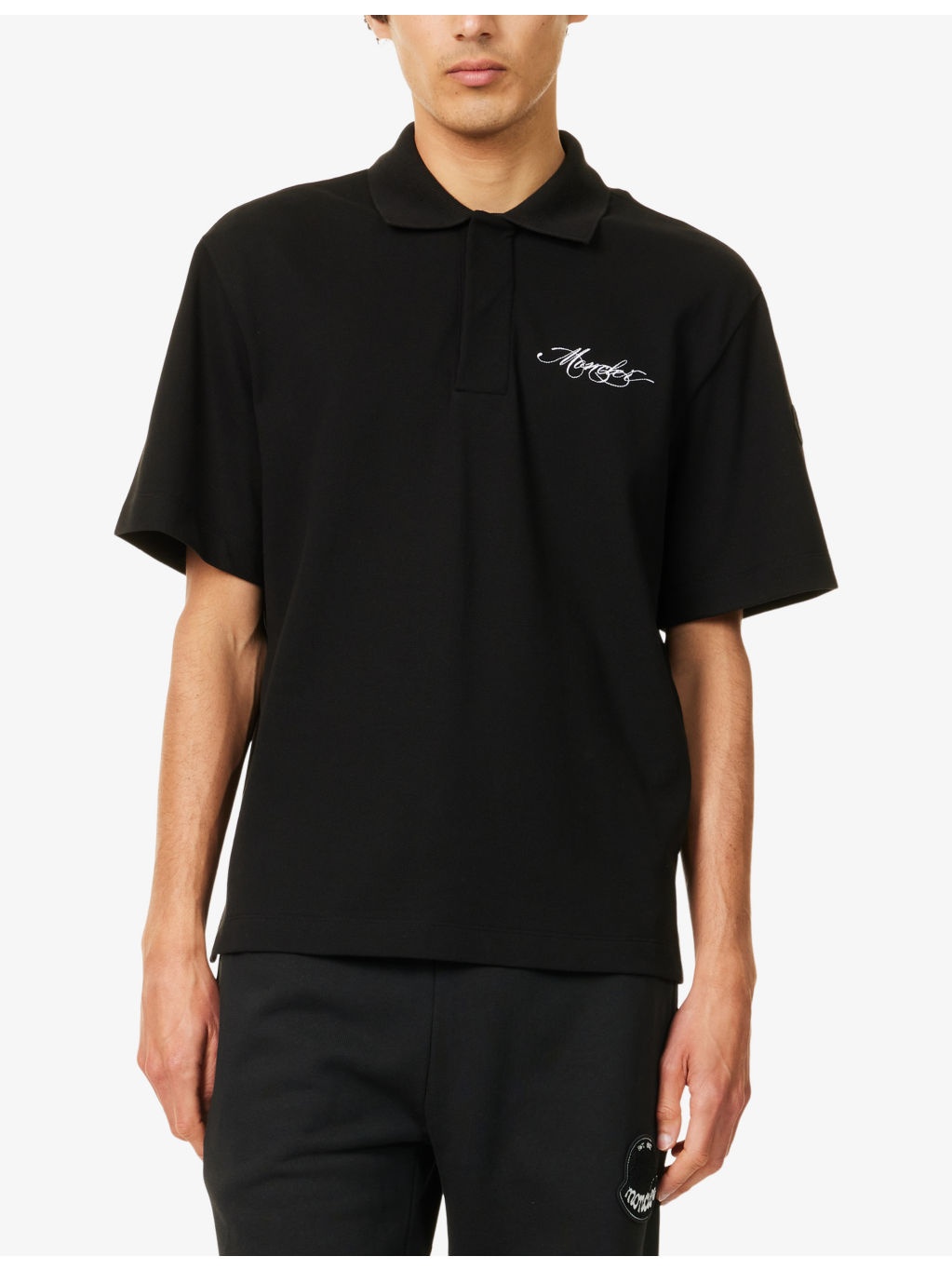 Script Logo-Embroidery Short-Sleeve Cotton-Jersey Polo Shirt - 3