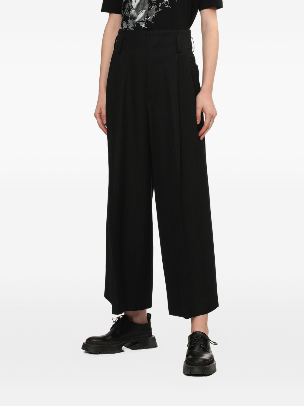 pinstripe pleated trousers - 3