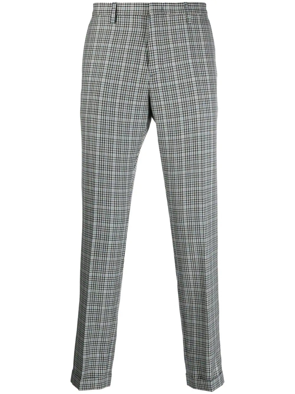 plaid-print chinos - 1