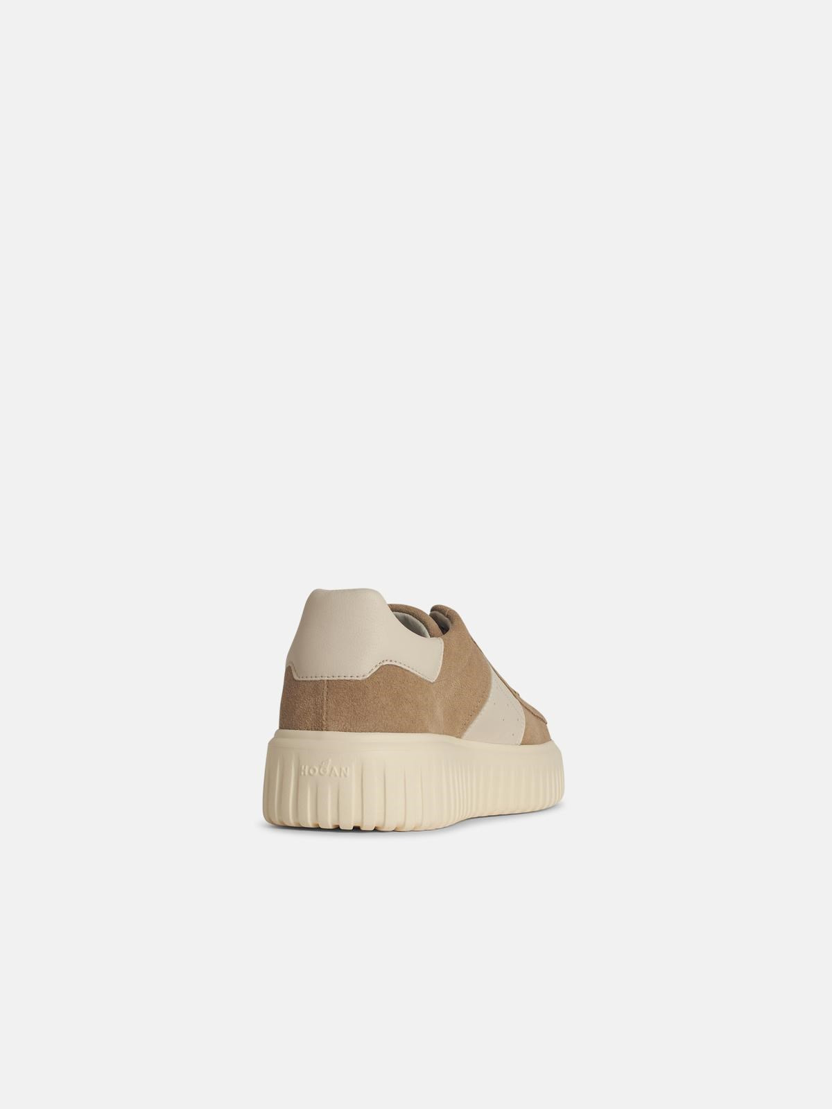 'H STRIPES' BEIGE SUEDE SNEAKERS - 3