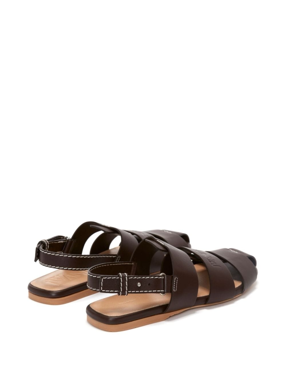 caged leather slingback sandals - 3