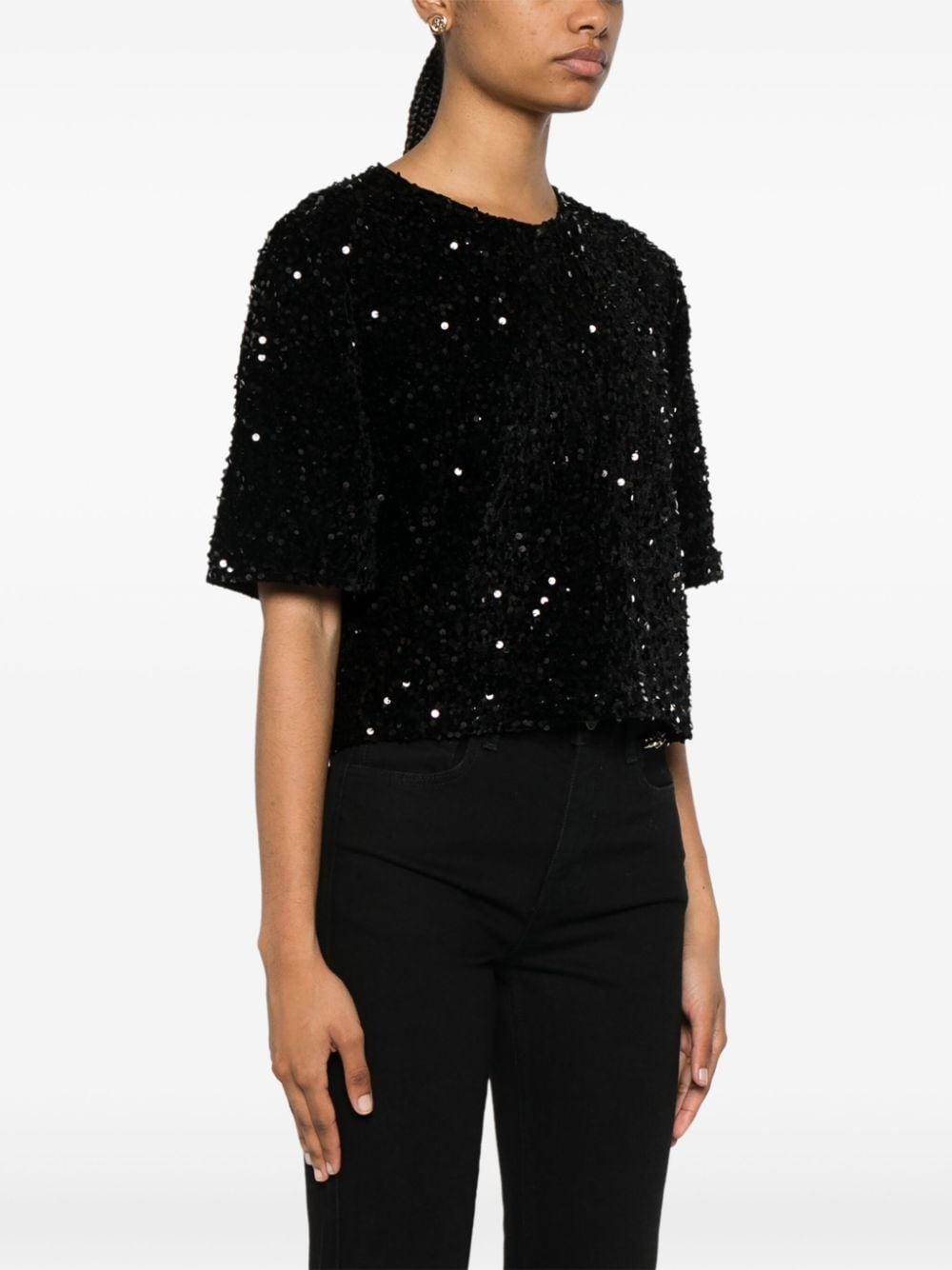 short-sleeves sequinned top - 3