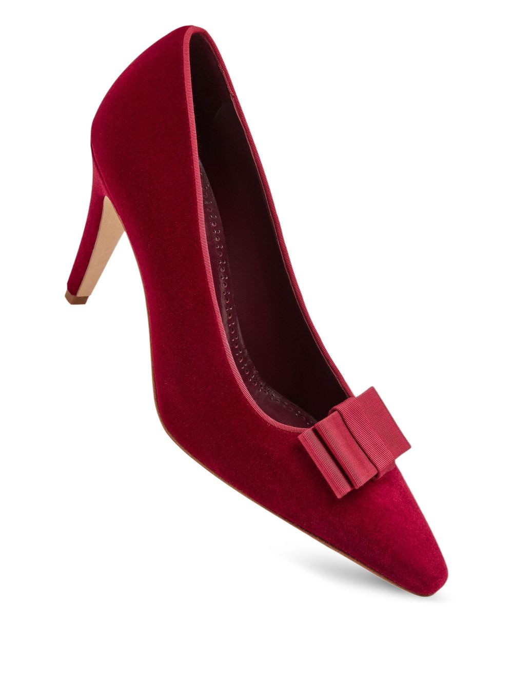 bow-detail velvet pumps - 3