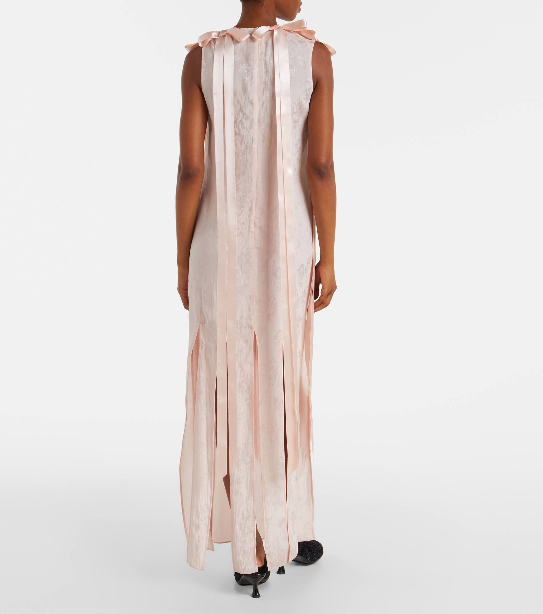 Bow-detail floral jacquard maxi dress - 3