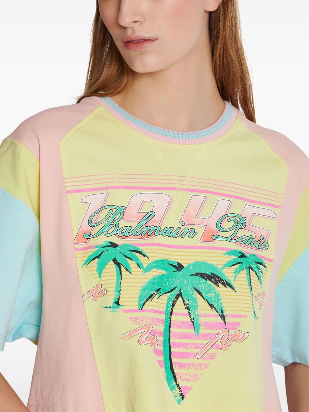 Palm Tree-print cropped T-shirt - 7