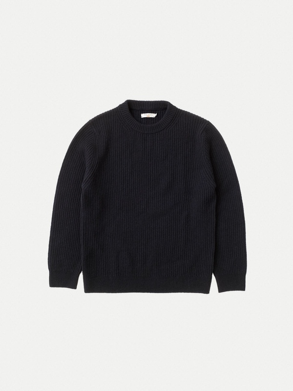 August Rib Wool Navy - 1