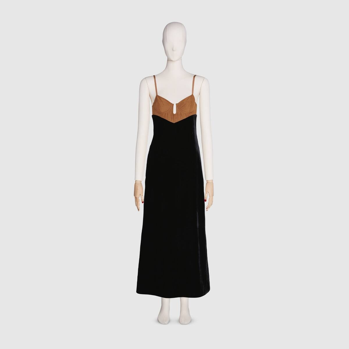 Long velvet dress with bustier - 3