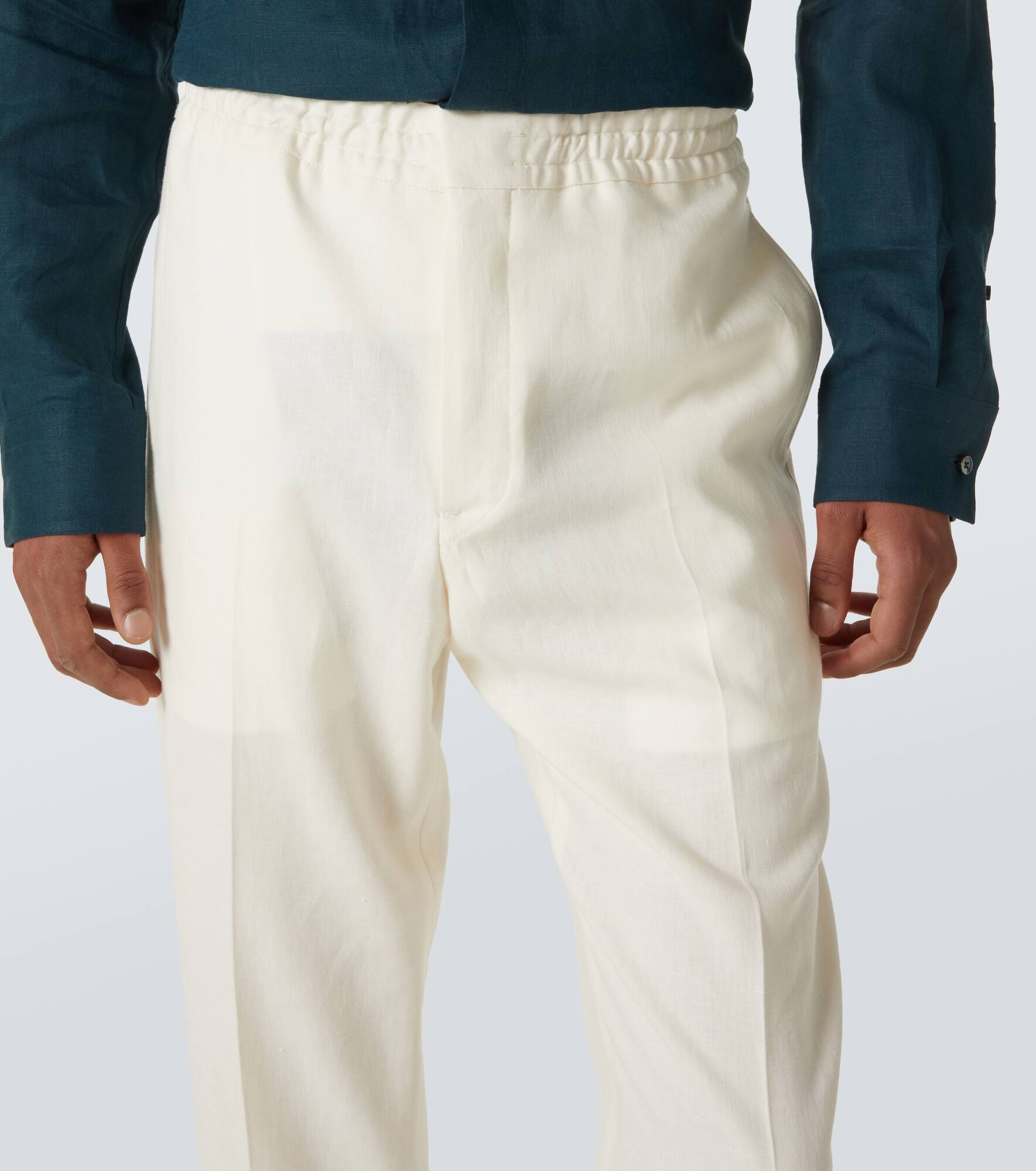Linen straight pants - 5