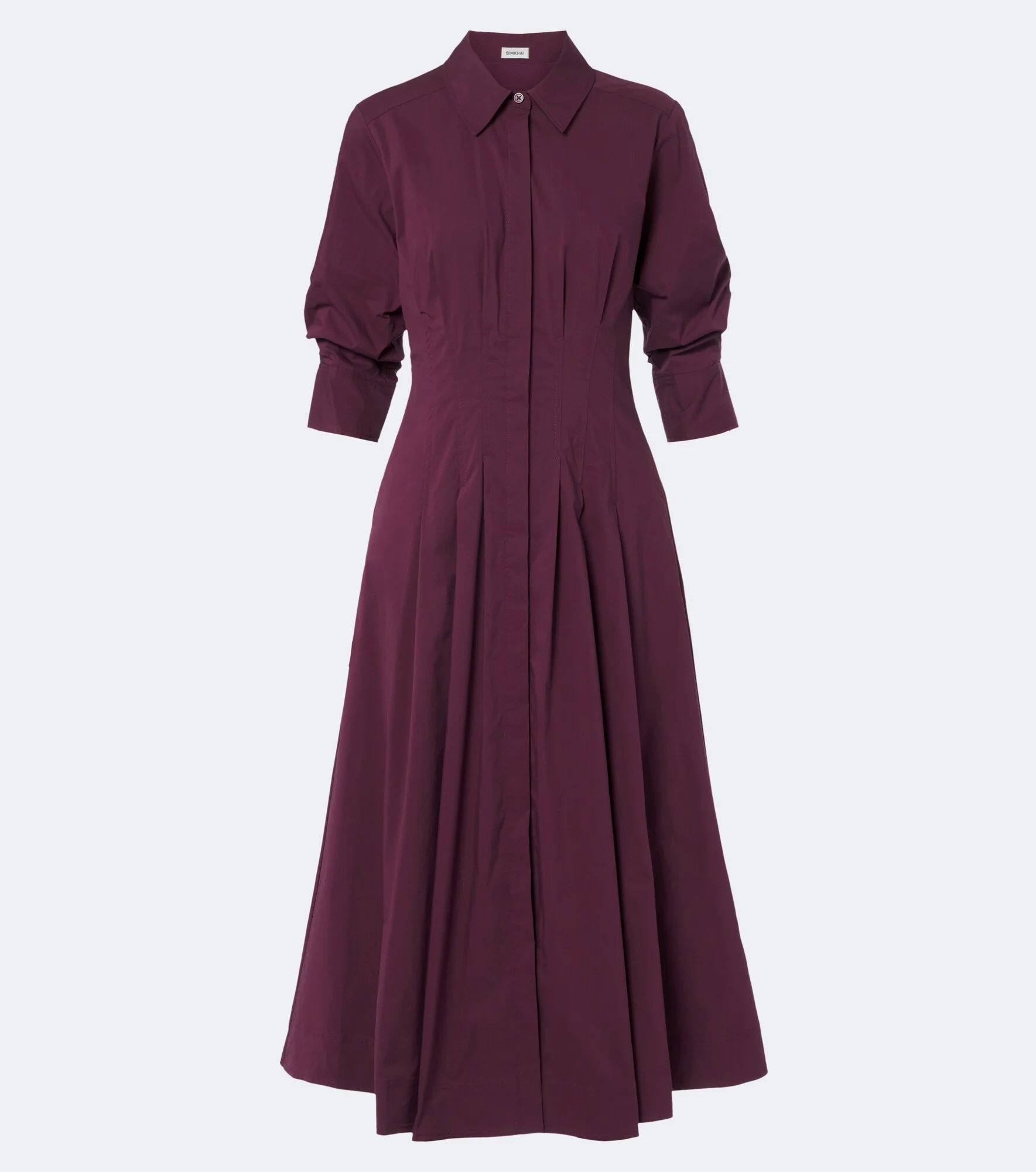 Jazz pleated cotton poplin shirt dress - 1