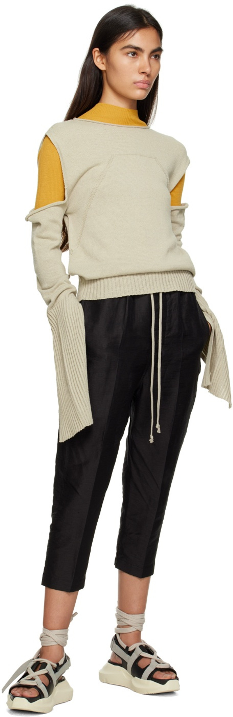 Black & Off-White Geth Sandals 5