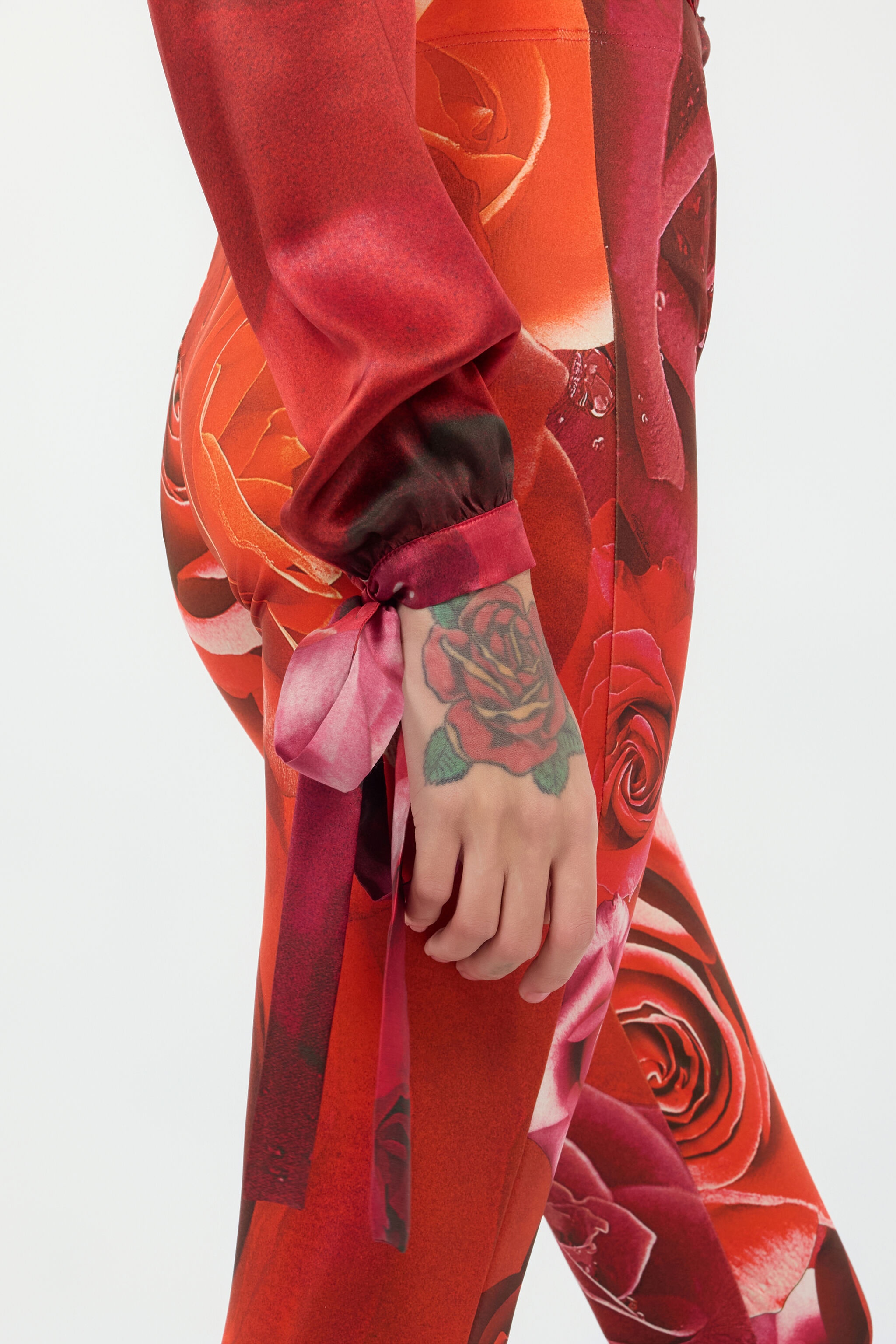 Bodysuit Shirt With Garden Rose Print - 7