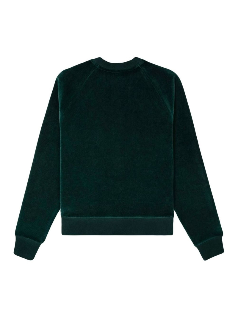 Sporty & Rich logo-embroidered velour sweatshirt outlook