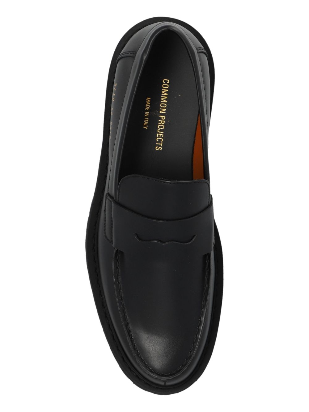 round toe leather loafers - 5