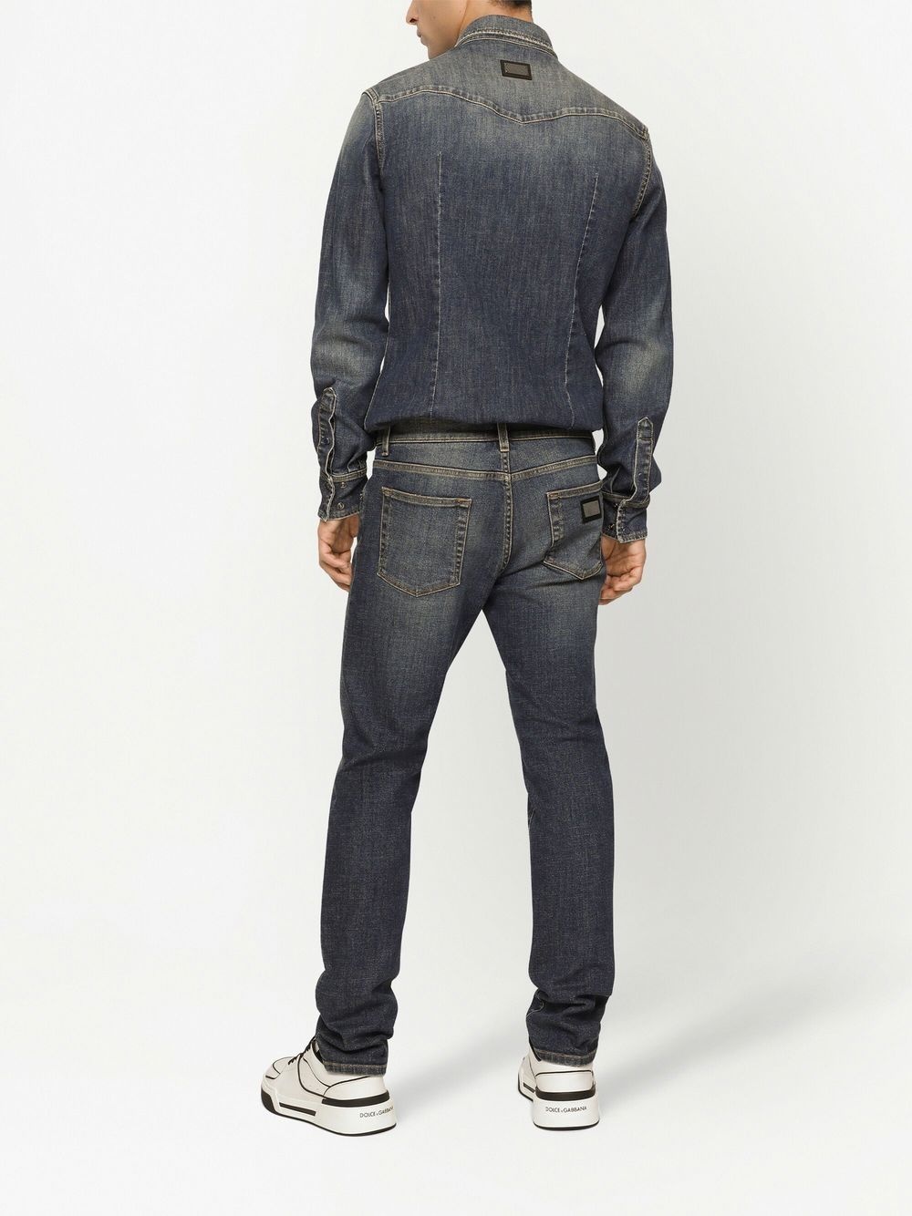 logo plaque straight-leg jeans - 4