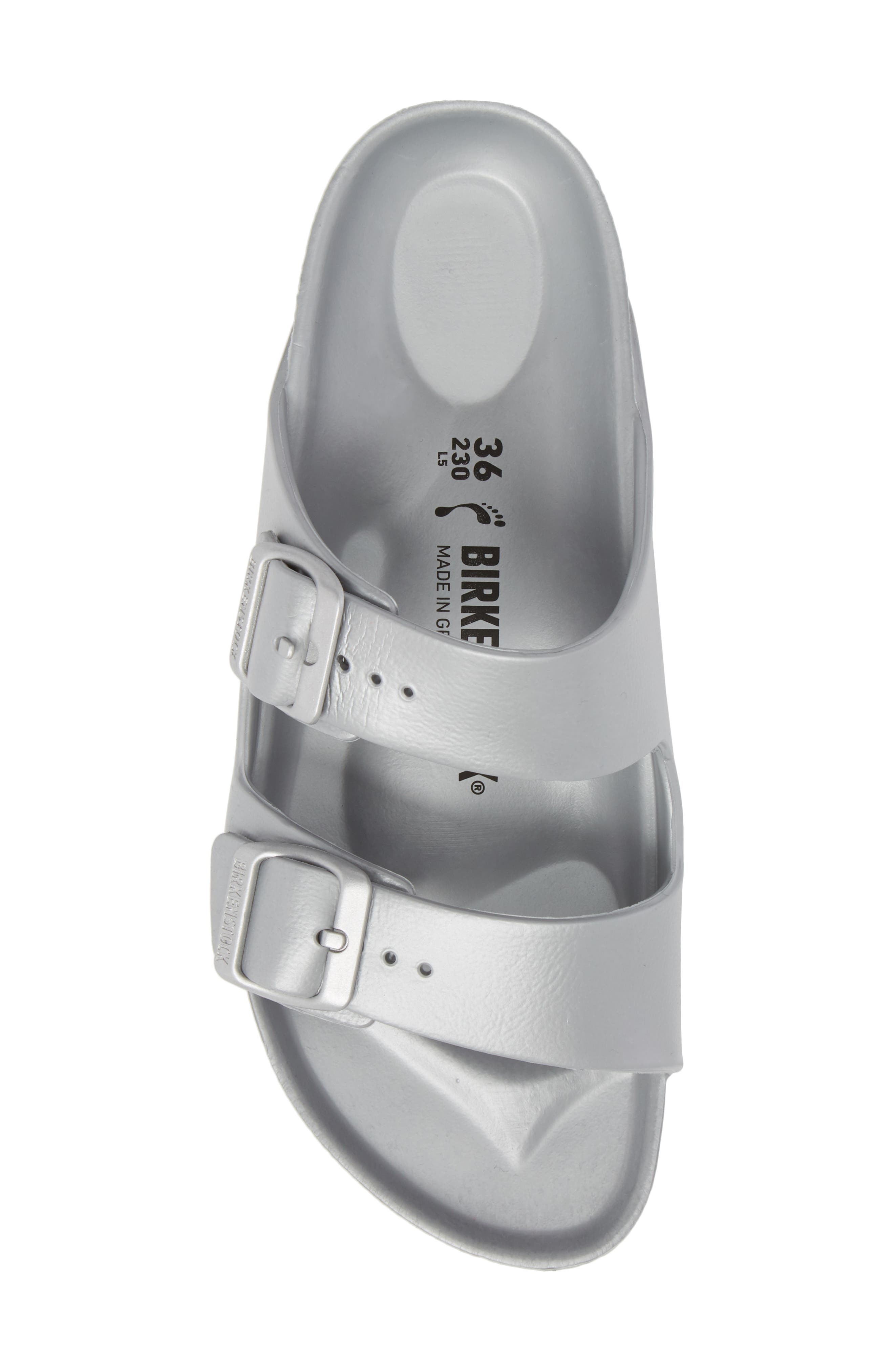 Birkenstock Arizona Essentials Waterproof Slide Sandal in Metallic Silver at Nordstrom - 5