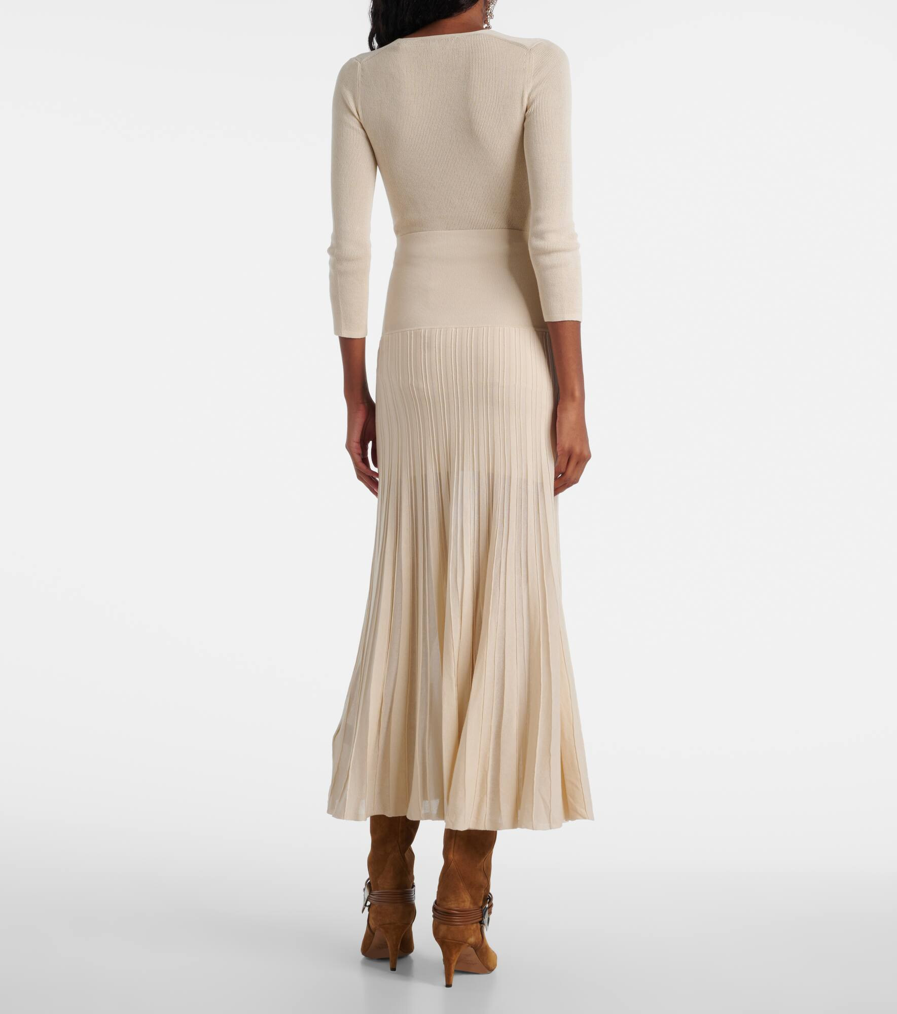 Ezra pleated semi-sheer crêpe skirt - 3