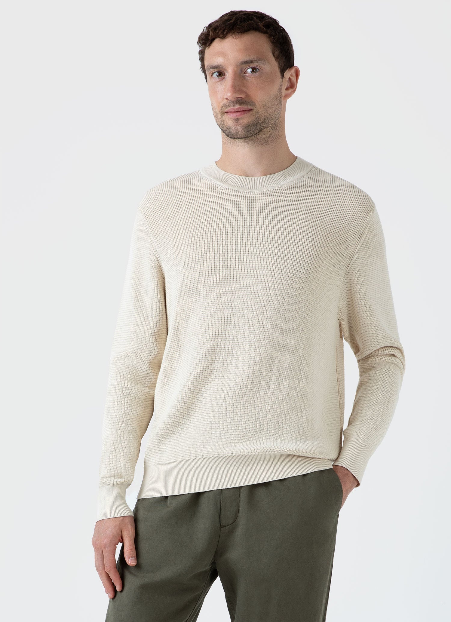 Waffle Stitch Crew Neck Jumper - 2
