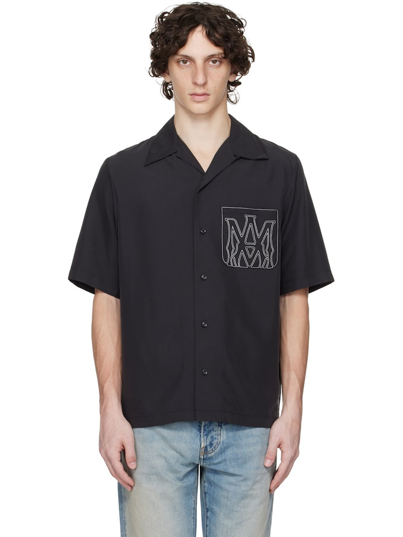 Black MA Outline Bowling Shirt 1
