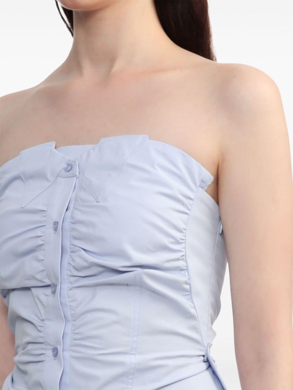 button-up strapless top - 5