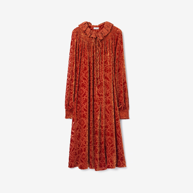 Baroque Silk Blend Velvet Dress 1